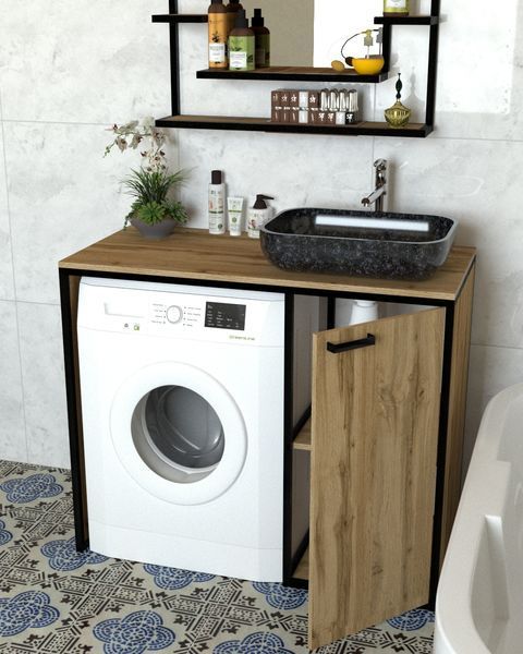 Тумба під пральну машину в стилі лофт EcoLoft Луго DSP-1337 DSP-1337 фото