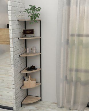 Угловая этажерка-стеллаж в стиле лофт EcoLoft Орнела DSP-1478 DSP-1478 фото