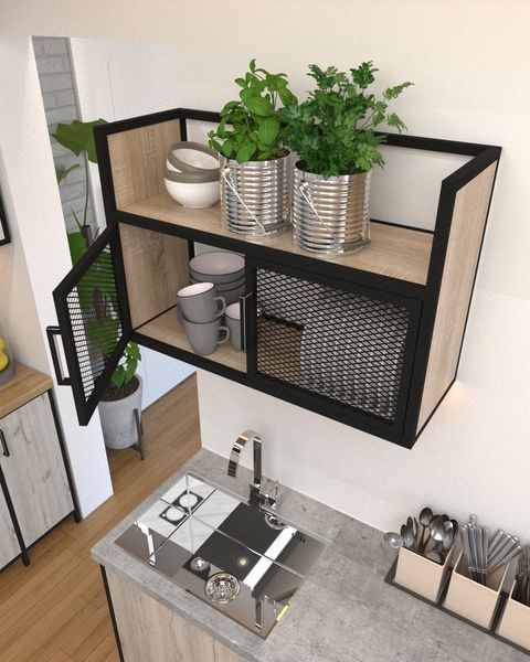 Настінна кухонна шафа в стилі лофт EcoLoft Монделло DSP-1443 DSP-1443 фото