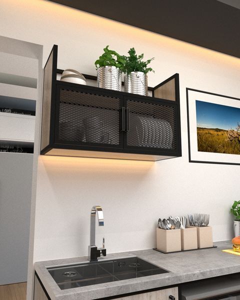 Настінна кухонна шафа в стилі лофт EcoLoft Монделло DSP-1443 DSP-1443 фото