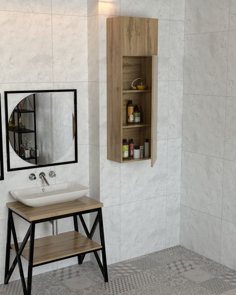 Настенный пенал для ванной в стиле лофт EcoLoft Скайлен DSP-1388 DSP-1388 фото