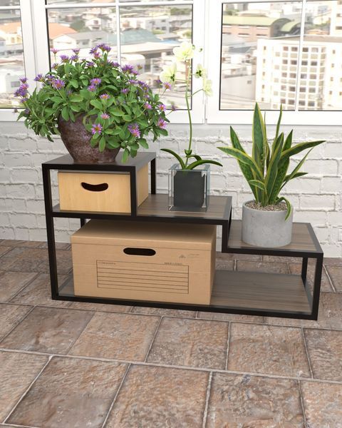 Полка-стеллаж в стиле лофт EcoLoft Терраса DSP-1507 DSP-1507 фото