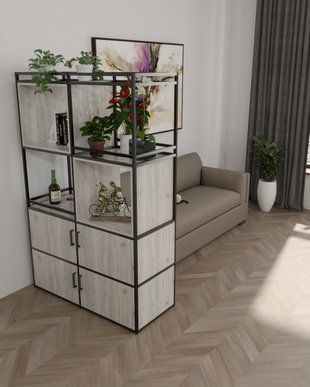 Стеллаж двусторонний в стиле лофт EcoLoft Бристон DSP-1437 DSP-1437 фото