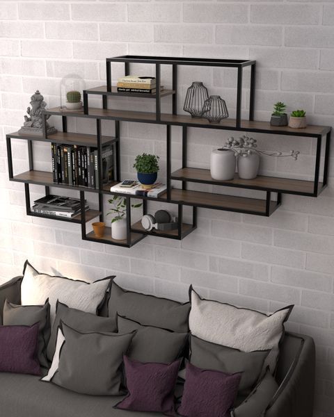 Настенный стеллаж в стиле лофт EcoLoft Мозаика DSP-1305 DSP-1305 фото