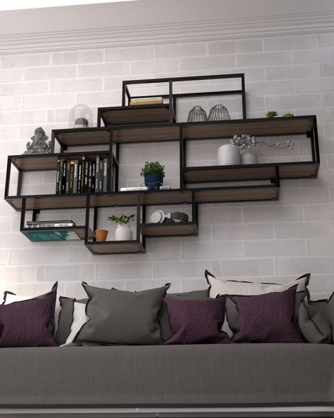 Настенный стеллаж в стиле лофт EcoLoft Мозаика DSP-1305 DSP-1305 фото