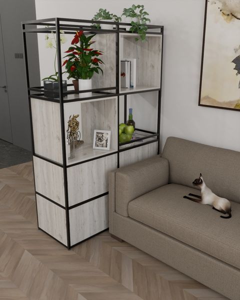 Стеллаж двусторонний в стиле лофт EcoLoft Бристон DSP-1437 DSP-1437 фото
