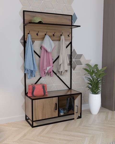 Прихожая с тумбой в стиле лофт EcoLoft Лотария DSP-1364 DSP-1364 фото