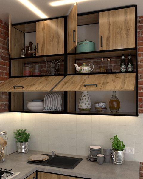 Угловая кухня в стиле лофт EcoLoft Каверо DSP-1539 DSP-1539 фото