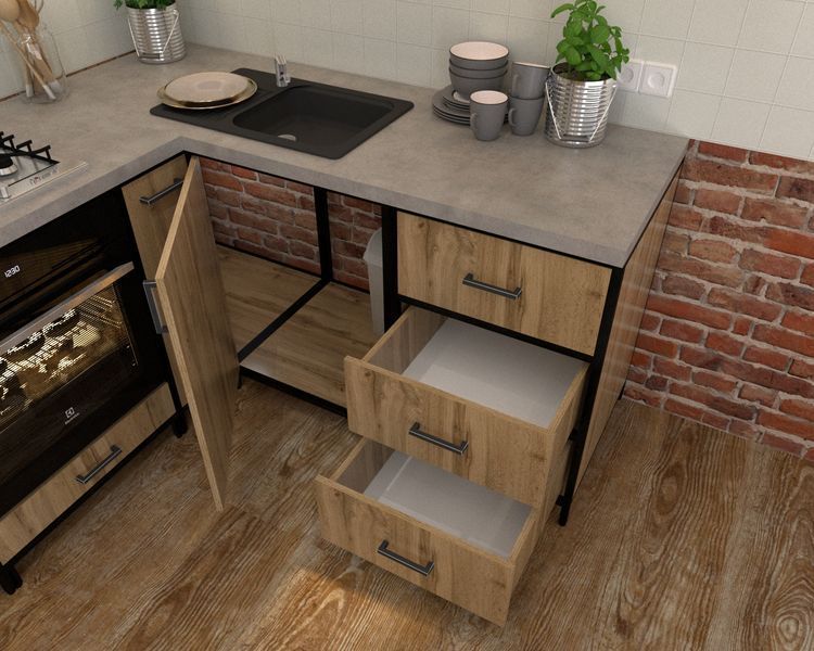 Угловая кухня в стиле лофт EcoLoft Каверо DSP-1539 DSP-1539 фото
