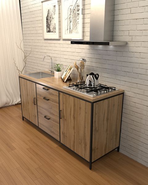 Кухонна тумба під мийку та варильну поверхню в стилі лофт EcoLoft Лаверно DSP-1297 DSP-1297 фото