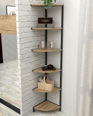Кутова етажерка-стелаж в стилі лофт EcoLoft Орнела DSP-1478 DSP-1478 фото