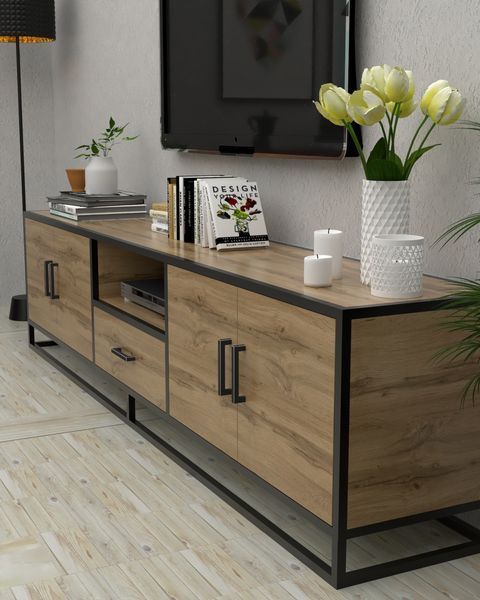 Тумба під телевізор у стилі лофт EcoLoft Вальдор DSP-1512 DSP-1512 фото