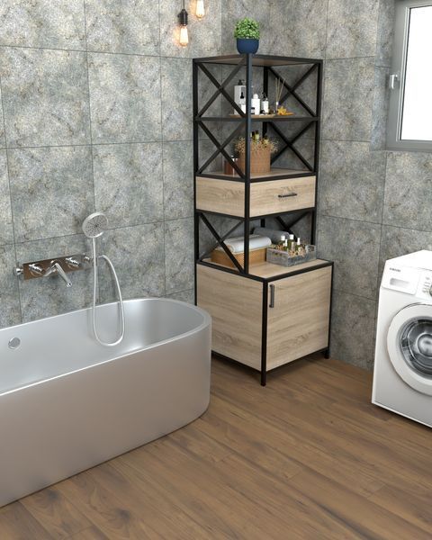 Стелаж із шухлядою та закритою секцією в стилі лофт EcoLoft Ремаро DSP-1527 DSP-1527 фото