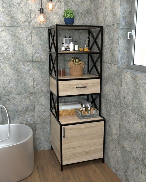 Стелаж із шухлядою та закритою секцією в стилі лофт EcoLoft Ремаро DSP-1527 DSP-1527 фото