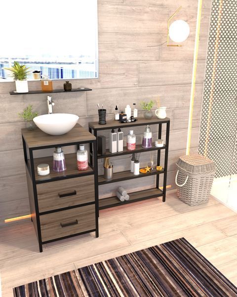 Узкий стеллаж в стиле лофт EcoLoft Таверо DSP-1528 DSP-1528 фото