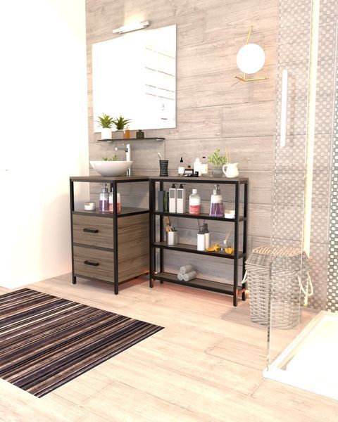 Узкий стеллаж в стиле лофт EcoLoft Таверо DSP-1528 DSP-1528 фото