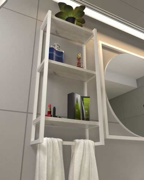 Настенная полка біла в стиле лофт EcoLoft Селена DSP-1418W DSP-1418W-5 фото