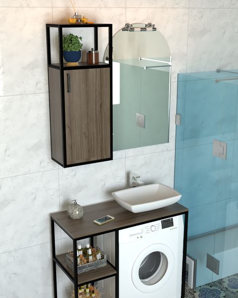 Настенная тумба полка для ванной комнаты в стиле лофт EcoLoft Ровена DSP-1515 DSP-1515 фото