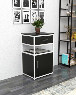 Тумба з шухлядою в стилі лофт EcoLoft Мірена Біла DSP-1516W DSP-1516W фото