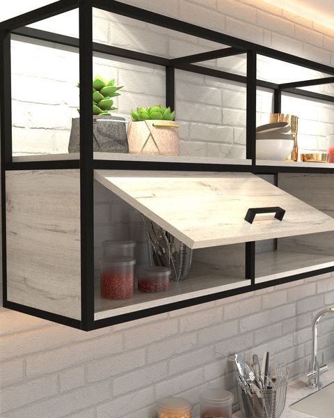 Настенный кухонный шкаф в стиле лофт EcoLoft Тревизо DSP-1328 DSP-1328 фото