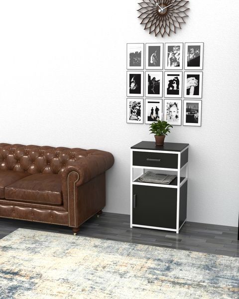 Тумба з шухлядою в стилі лофт EcoLoft Мірена Біла DSP-1516W DSP-1516W фото