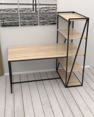 Письмовий стіл зі стелажем у стилі лофт EcoLoft Ріверо DSP-1524 DSP-1524 фото