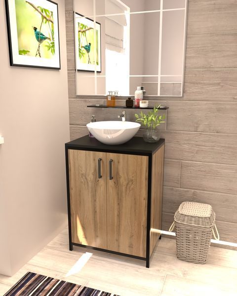 Тумба у ванну під умивальник в стилі лофт EcoLoft Велія DSP-1465 DSP-1465 фото