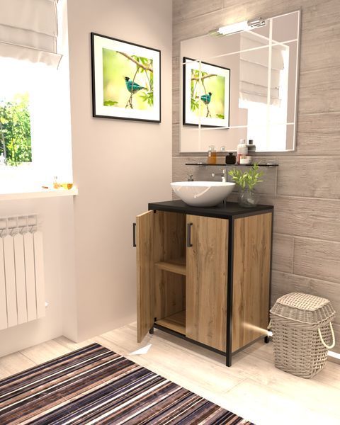 Тумба у ванну під умивальник в стилі лофт EcoLoft Велія DSP-1465 DSP-1465 фото