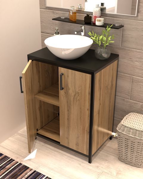 Тумба у ванну під умивальник в стилі лофт EcoLoft Велія DSP-1465 DSP-1465 фото