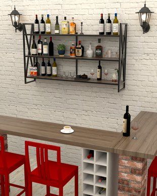 Настінна полиця-стелаж у стилі лофт EcoLoft Каверо DSP-1520 DSP-1520 фото