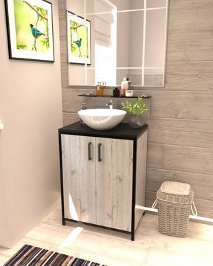 Тумба в ванную под умывальник в стиле лофт EcoLoft Велия DSP-1465 DSP-1465 фото