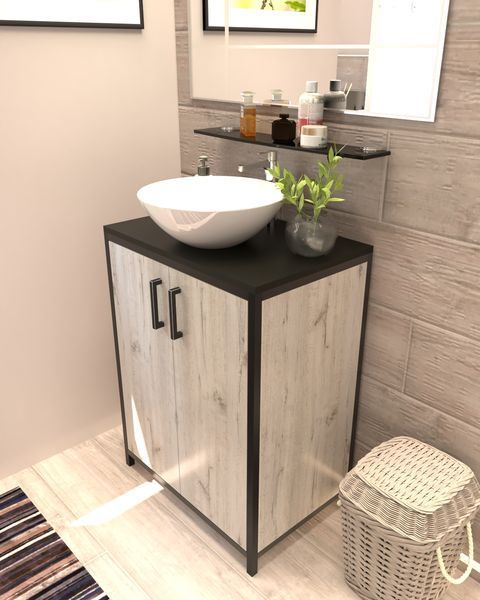 Тумба у ванну під умивальник в стилі лофт EcoLoft Велія DSP-1465 DSP-1465 фото