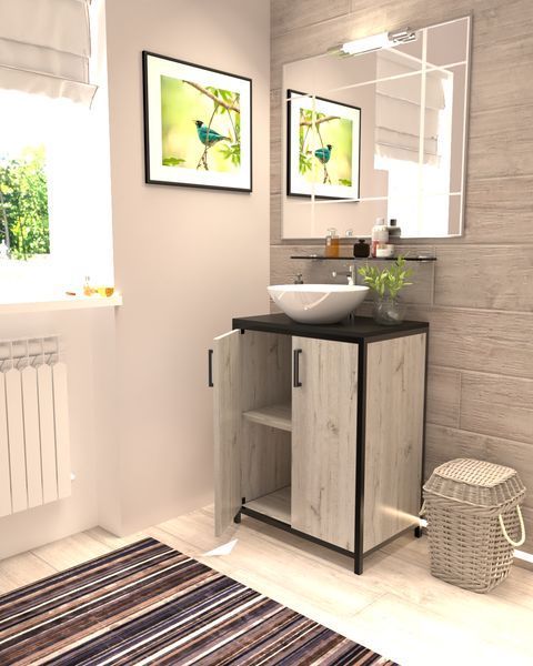 Тумба у ванну під умивальник в стилі лофт EcoLoft Велія DSP-1465 DSP-1465 фото