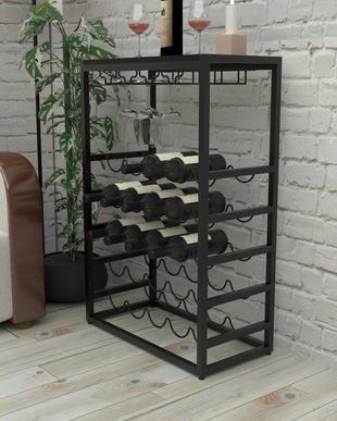 Стелаж для винних пляшок в стилі лофт EcoLoft Вінтеза DSP-1462 DSP-1462 фото