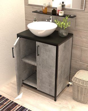 Тумба у ванну під умивальник в стилі лофт EcoLoft Велія DSP-1465 DSP-1465 фото