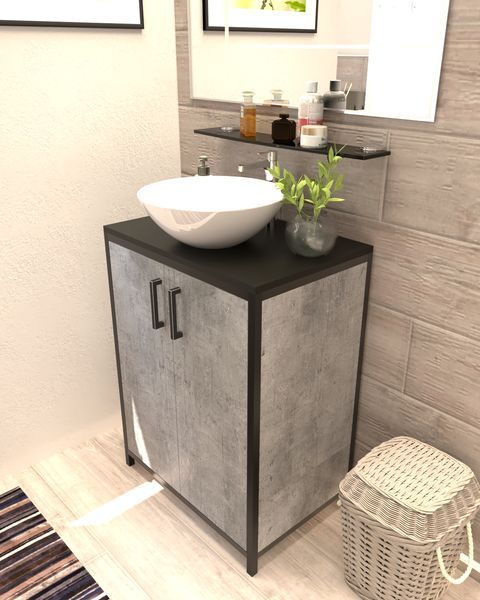 Тумба у ванну під умивальник в стилі лофт EcoLoft Велія DSP-1465 DSP-1465 фото