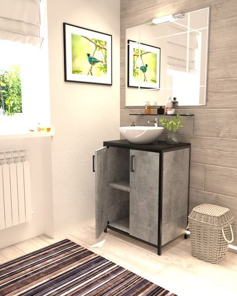 Тумба у ванну під умивальник в стилі лофт EcoLoft Велія DSP-1465 DSP-1465 фото