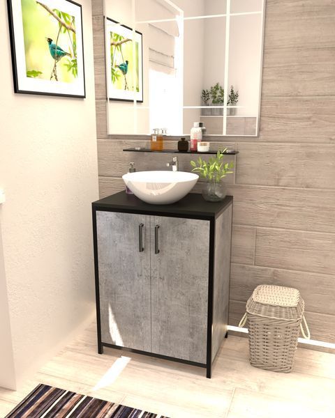 Тумба у ванну під умивальник в стилі лофт EcoLoft Велія DSP-1465 DSP-1465 фото
